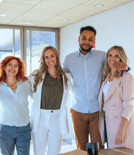 Diverse group of professionals in a modern office setting